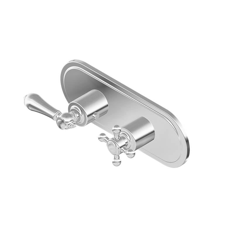 Graff - Adley Traditional M-Series Valve Trim with Two Handles (Horizontal Orientation) - Vintage Brushed Brass
