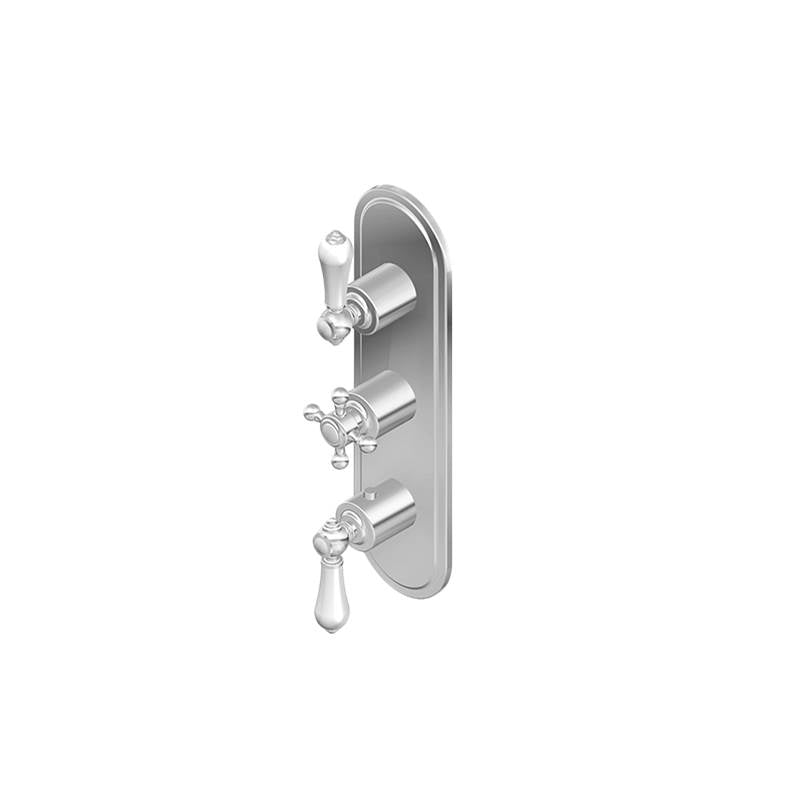 Graff - Adley Traditional M-Series Valve Trim with Three Handles - Vintage Brushed Brass