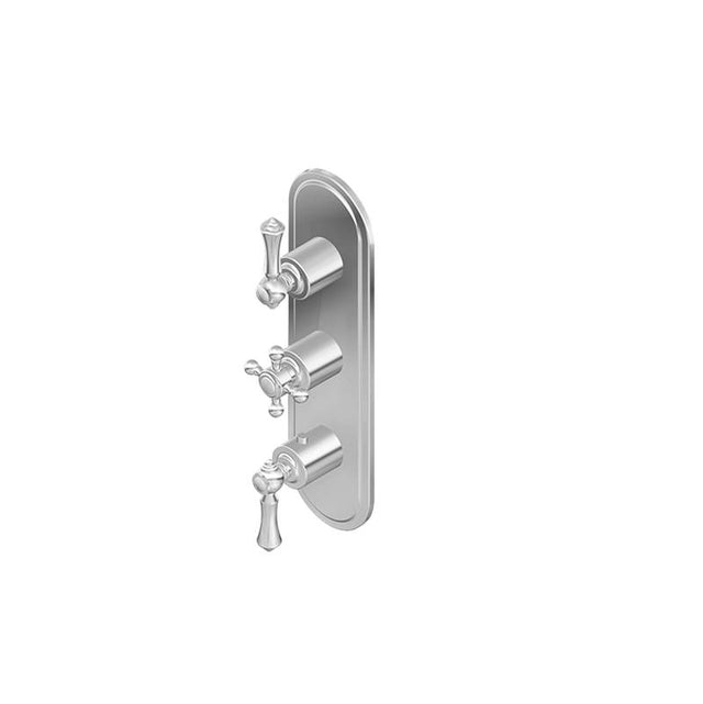 Graff - Adley Traditional M-Series Valve Trim with Three Handles - Vintage Brushed Brass