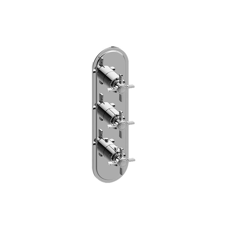 Graff - Camden Traditional M-Series Valve Trim with Three Handles - Vintage Brushed Brass
