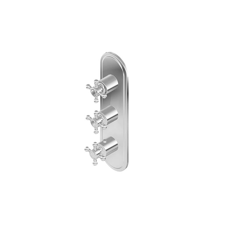 Graff - Adley Traditional M-Series Valve Trim with Three Handles - Vintage Brushed Brass