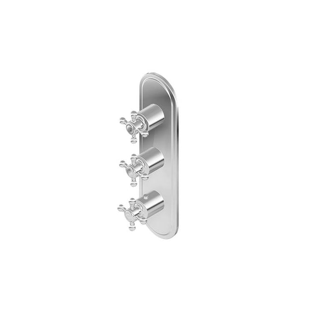 Graff - Adley Traditional M-Series Valve Trim with Three Handles - Vintage Brushed Brass