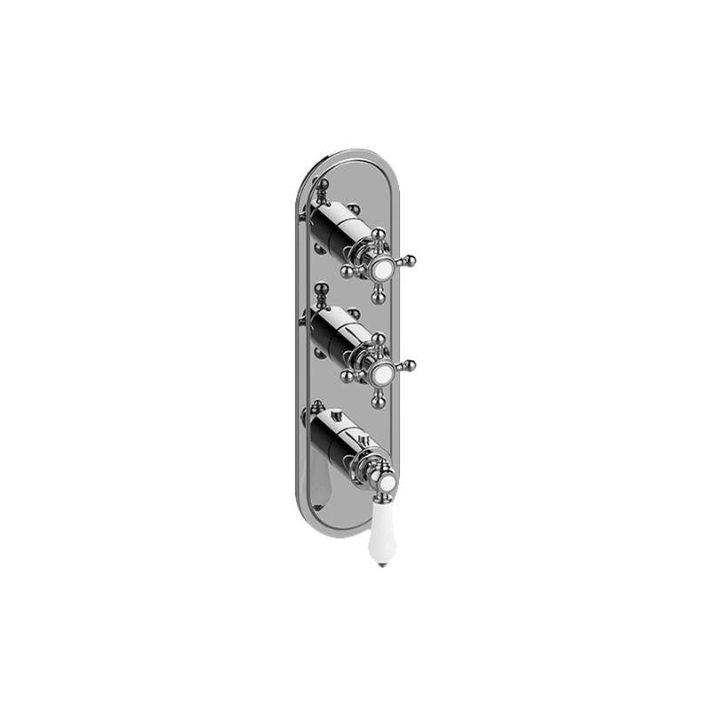 Graff - Adley Traditional M-Series Valve Trim with Three Handles - Architectural White