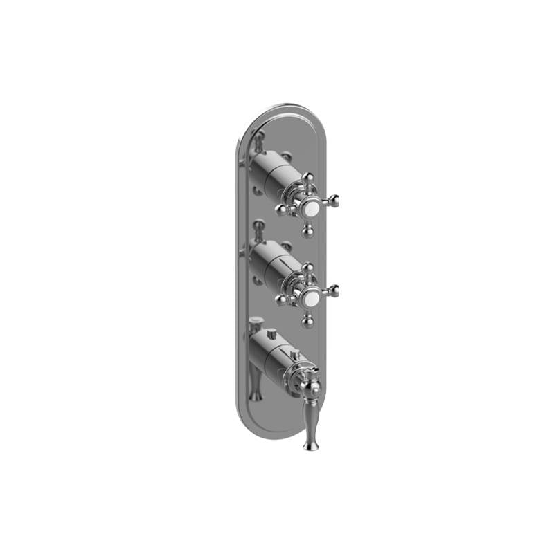 Graff - Lauren Traditional M-Series Valve Trim with Three Handles - Architectural White