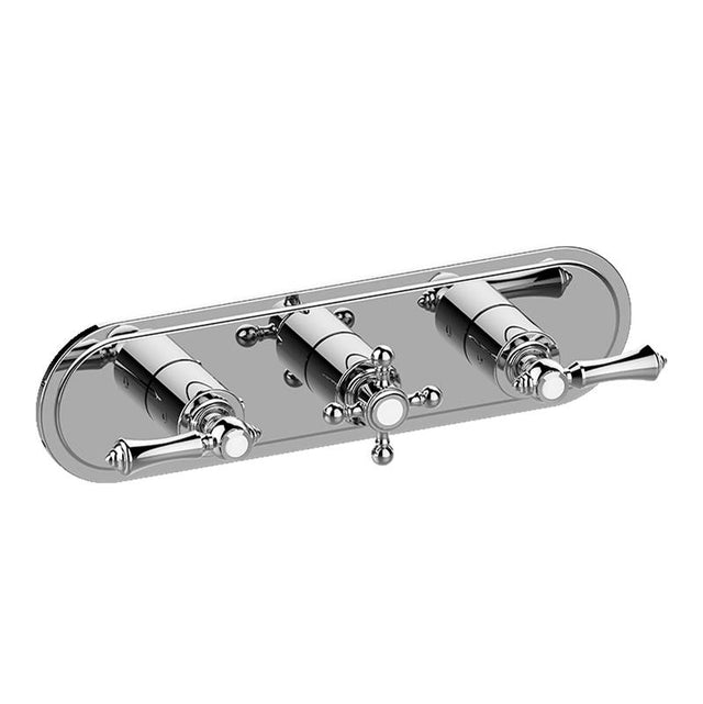 Graff - Adley Traditional M-Series Valve Trim with Three Handles (Horizontal Orientation) - Architectural White
