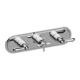 Graff - Camden Traditional M-Series Valve Trim with Three Handles (Horizontal Orientation) - Warm Bronze Pvd
