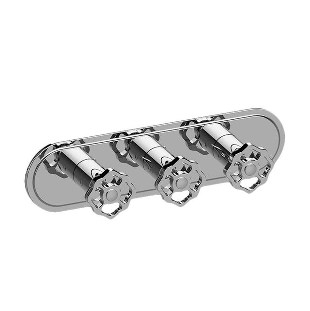 Graff - Vintage Traditional M-Series Valve Trim with Three Handles (Horizontal Orientation) - Architectural White