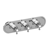 Graff - Adley Traditional M-Series Valve Trim with Three Handles (Horizontal Orientation) - Architectural White