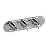 Graff - Adley Traditional M-Series Valve Trim with Three Handles (Horizontal Orientation) - Architectural White