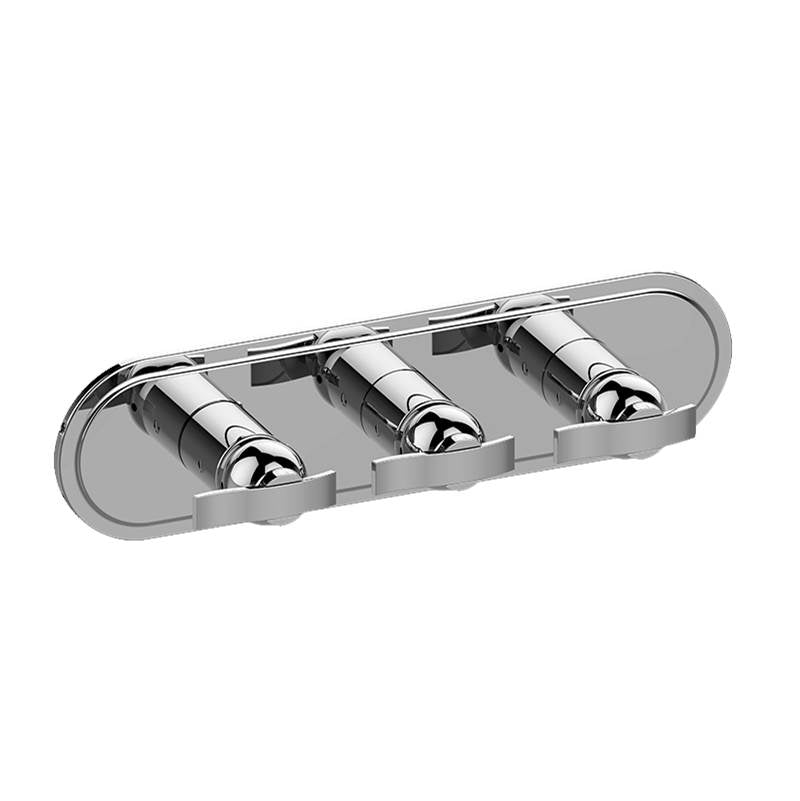 Graff - Bali Traditional M-Series Valve Trim with Three Handles (Horizontal Orientation) - Matte Black