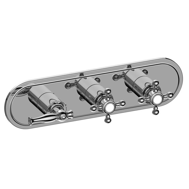 Graff - Lauren Traditional M-Series Valve Trim with Three Handles (Horizontal Orientation) - Architectural White