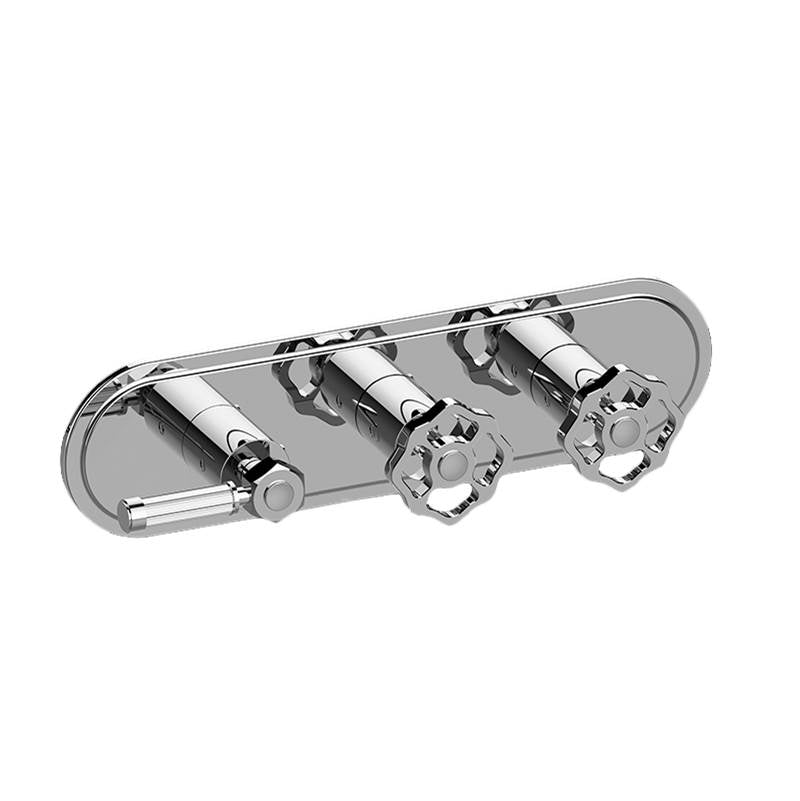 Graff - Vintage Traditional M-Series Valve Trim with Three Handles (Horizontal Orientation) - Architectural White