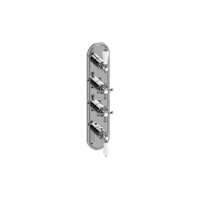 Graff - Adley Traditional M-Series Valve Trim with Four Handles - Architectural White