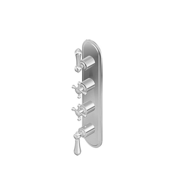 Graff - Adley Traditional M-Series Valve Trim with Four Handles - Vintage Brushed Brass