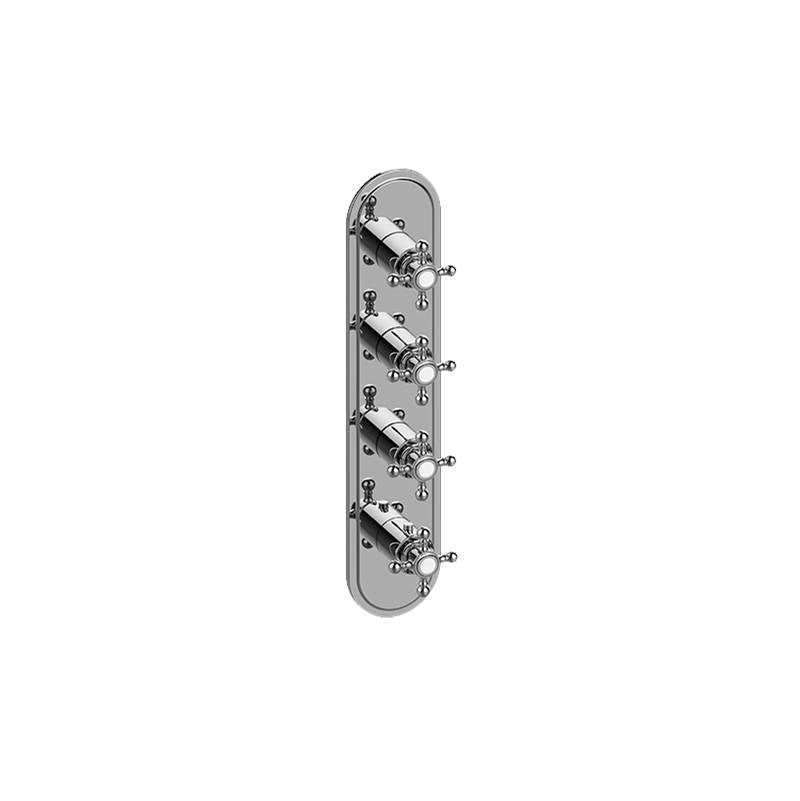 Graff - Adley Traditional M-Series Valve Trim with Four Handles - Architectural White