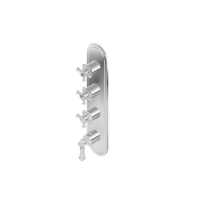 Graff - Adley Traditional M-Series Valve Trim with Four Handles - Vintage Brushed Brass