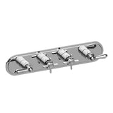 Graff - Camden Traditional M-Series Valve Trim with Four Handles (Horizontal Orientation) - Vintage Brushed Brass