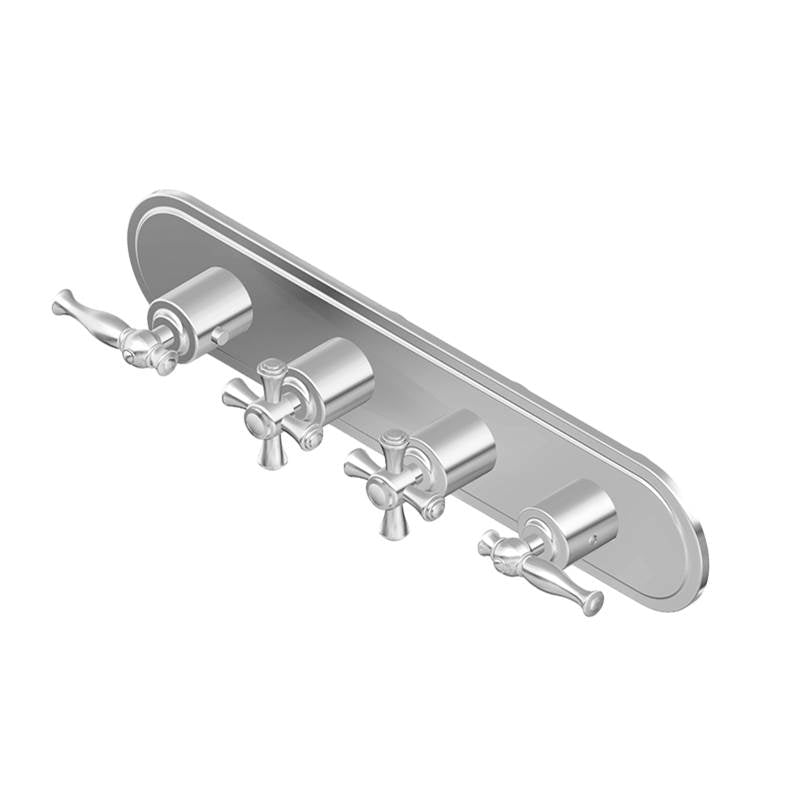 Graff - Camden Traditional M-Series Valve Trim with Four Handles (Horizontal Orientation) - Architectural White