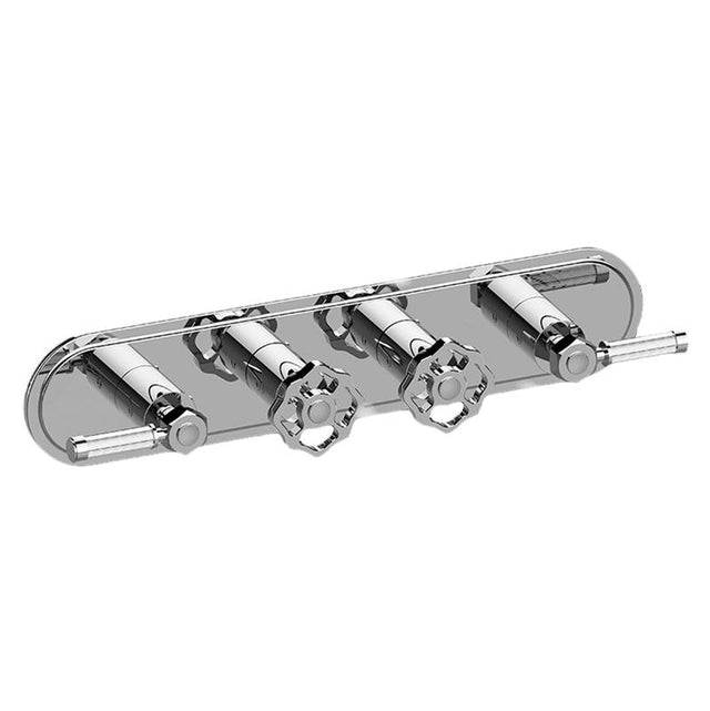 Graff - Vintage Traditional M-Series Valve Trim with Four Handles (Horizontal Orientation) - Architectural White