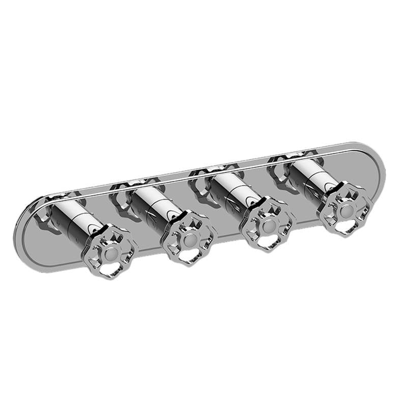 Graff - Vintage Traditional M-Series Valve Trim with Four Handles (Horizontal Orientation) - Architectural White