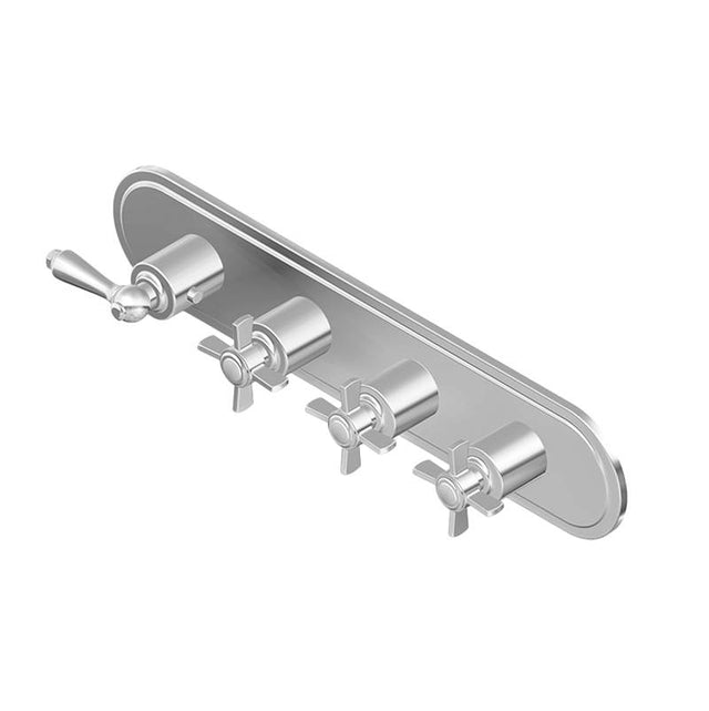 Graff - Camden Traditional M-Series Valve Trim with Four Handles (Horizontal Orientation) - Architectural White