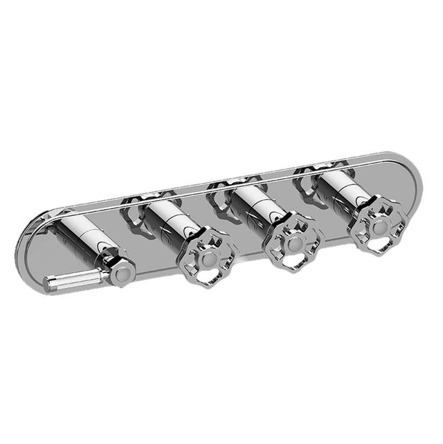 Graff - Vintage Traditional M-Series Valve Trim with Four Handles (Horizontal Orientation) - Architectural White