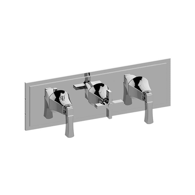 Graff - Finezza DUE Finezza DUE, Vignola M-Series Valve Trim with Three Handles (Horizontal Orientation) - Warm Bronze Pvd