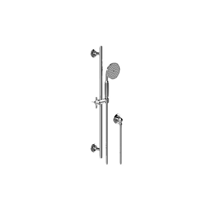 Graff - Camden Finezza Handshower w/Wall-Mounted Slide Bar - Vintage Brushed Brass