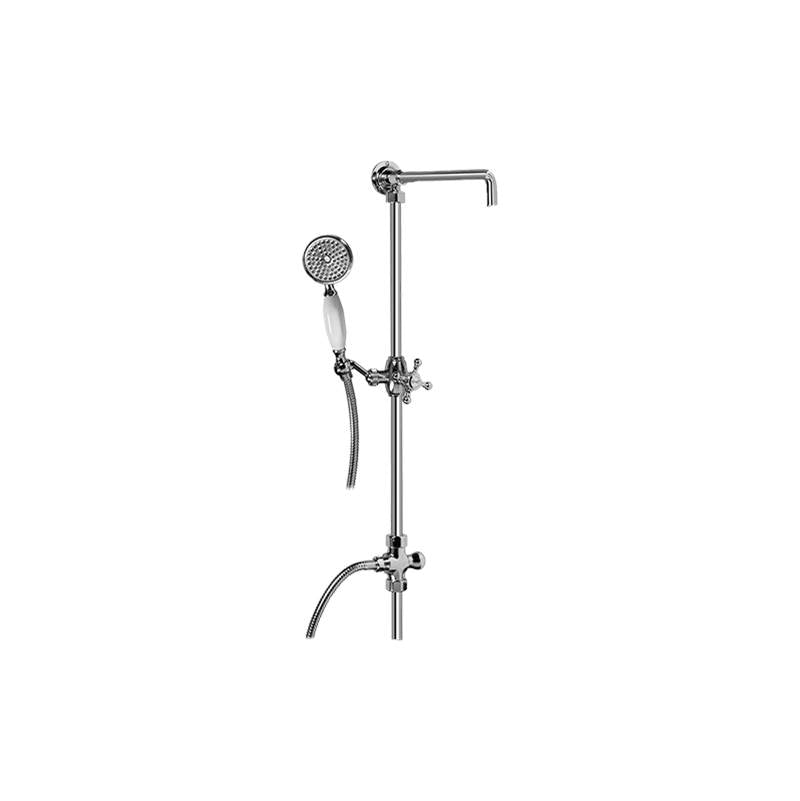 Graff - Adley Exposed Riser with Handshower - Steelnox  Satin Nickel