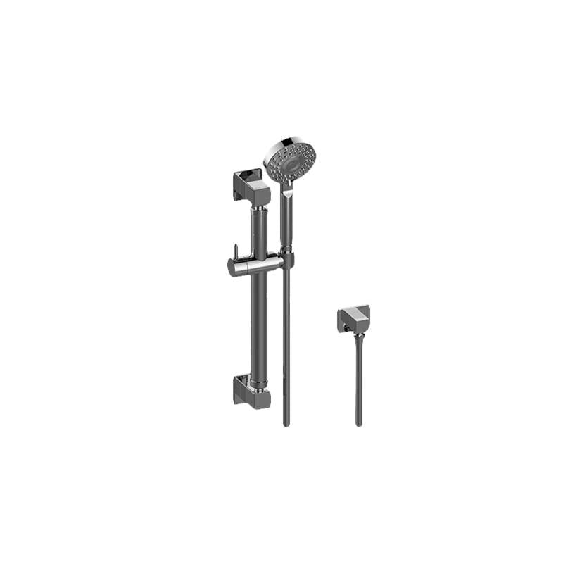 Graff - Various Multi-Function Handshower w/16'' Square Grab Bar - Polished Nickel