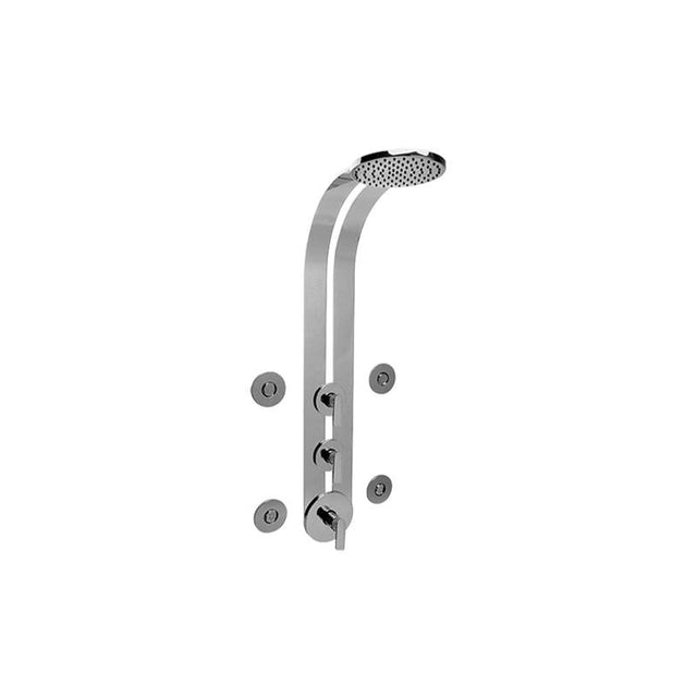 Graff - Sento Round Thermostatic Ski Shower Set w/Body Sprays (Trim) - Architectural White