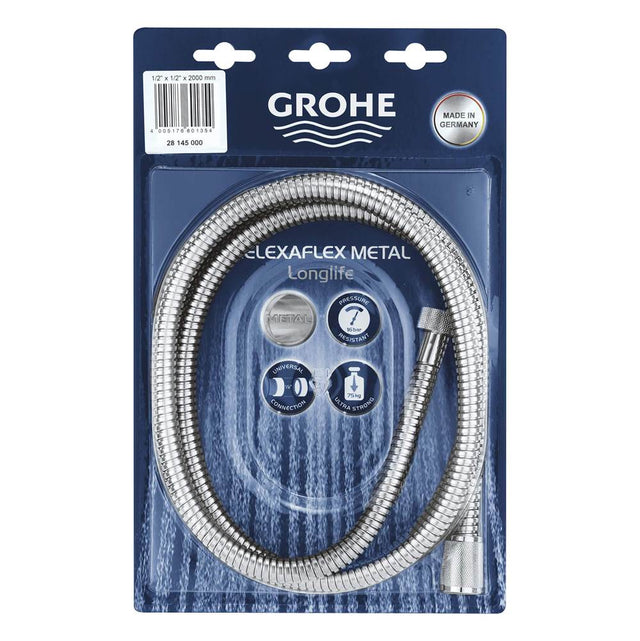Grohe - Metal Shower Hose 2000mm - Chrome