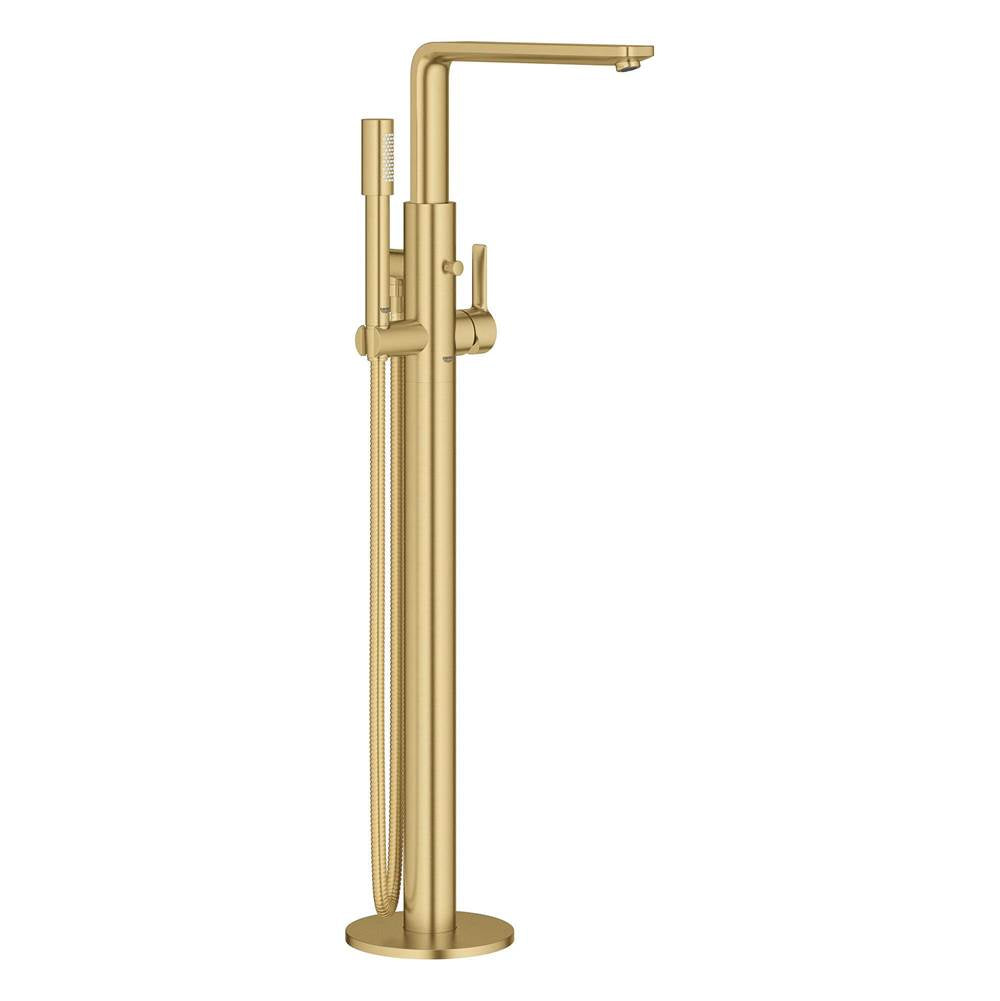 Grohe - Single-Handle Freestanding Tub Faucet with 1.75 GPM Hand Shower - Brushed Cool Sunrise