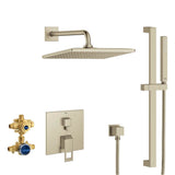 Grohe - EUROCUBE PRESSURE BALANCE RAIN SHOWER SET - Brushed Nickel