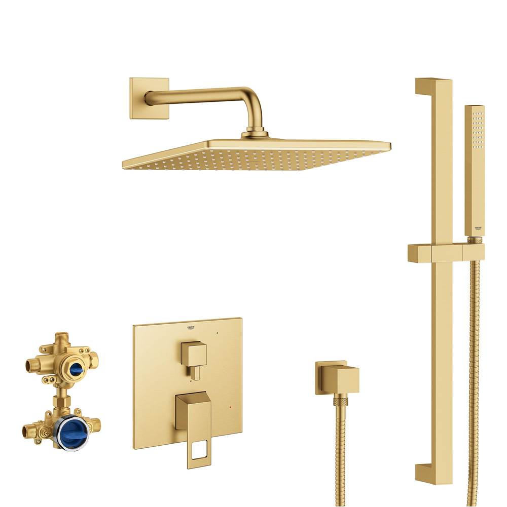 Grohe - EUROCUBE PRESSURE BALANCE RAIN SHOWER SET - Brushed Cool Sunrise