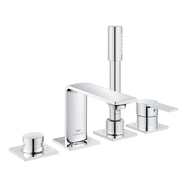 Grohe - Allure 4-Hole Single-Handle Deck Mount Roman Tub Faucet with 1.75 GPM Hand Shower - Chrome