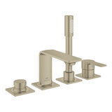 Grohe - Allure 4-Hole Single-Handle Deck Mount Roman Tub Faucet with 1.75 GPM Hand Shower - Brushed Nickel