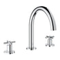 Grohe - 3-Hole 2-Handle Deck Mount Roman Tub Faucet - Chrome