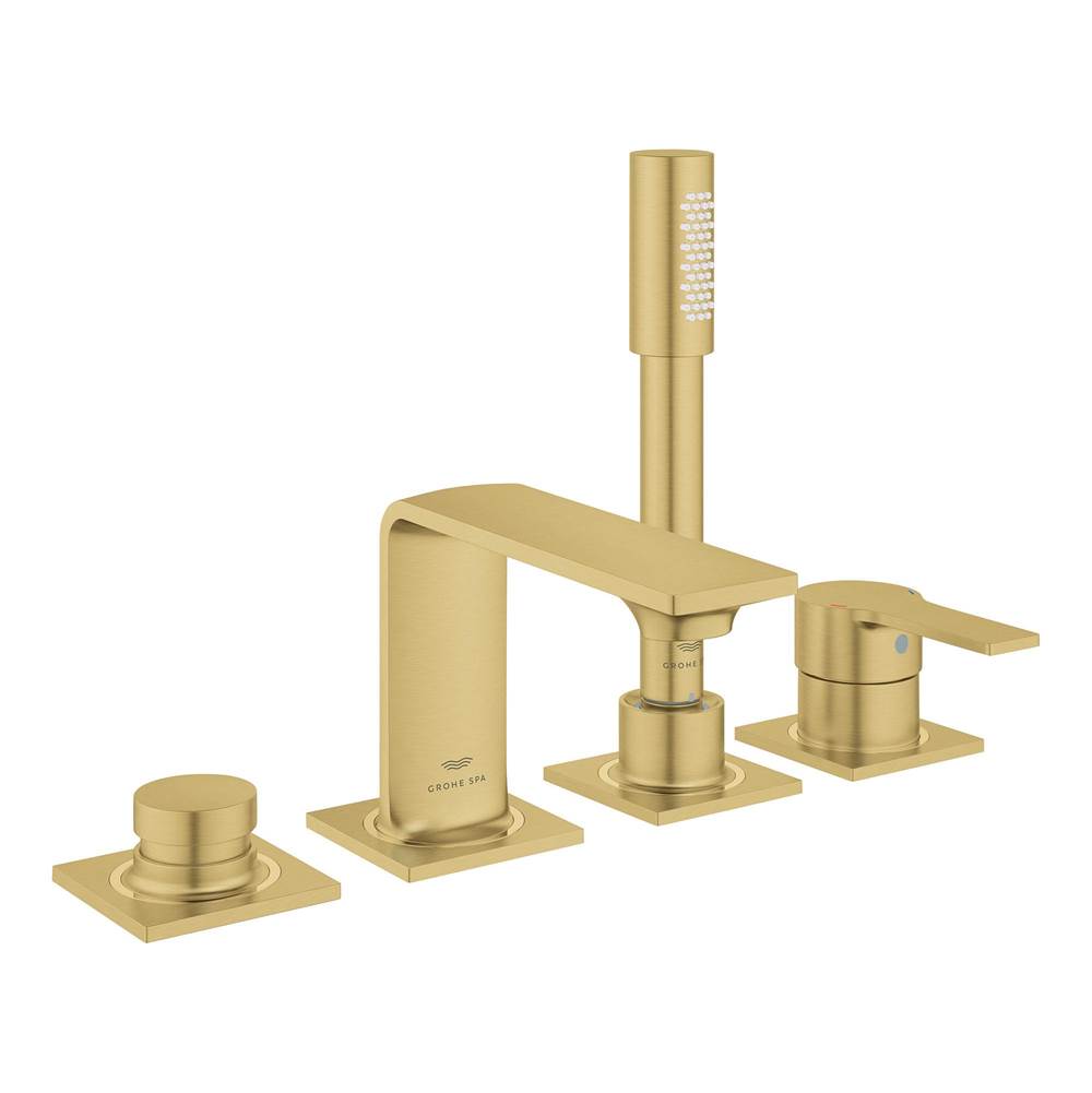Grohe - Allure 4-Hole Single-Handle Deck Mount Roman Tub Faucet with 1.75 GPM Hand Shower - Brushed Cool Sunrise