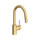 Grohe - Single-Handle Pull Down Bar Faucet 1.75 GPM - Brushed Cool Sunrise