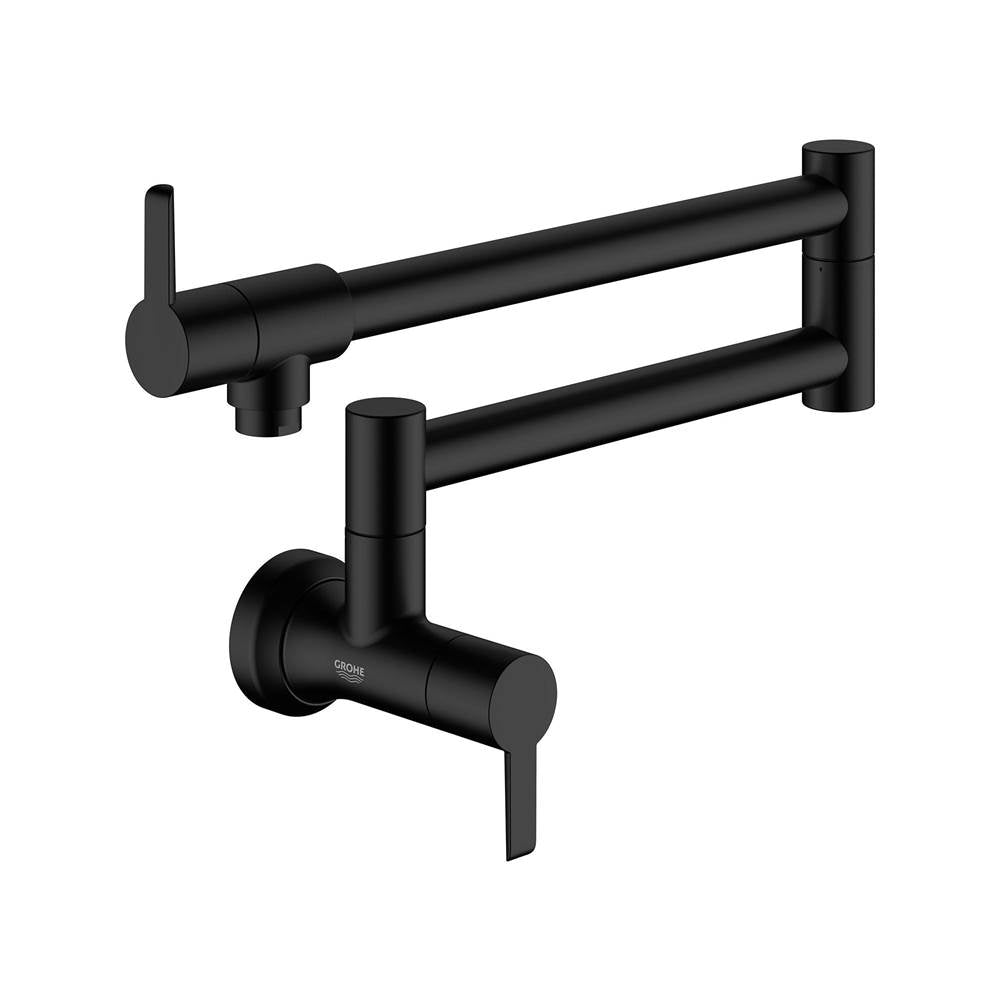 Grohe - 2-Handle Wall Mount Pot Filler - Matte Black