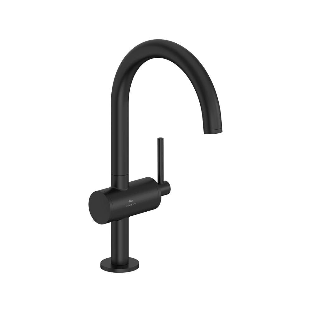 Grohe - Single Hole Single-Handle L-Size Bathroom Faucet 1.2 GPM - Matte Black