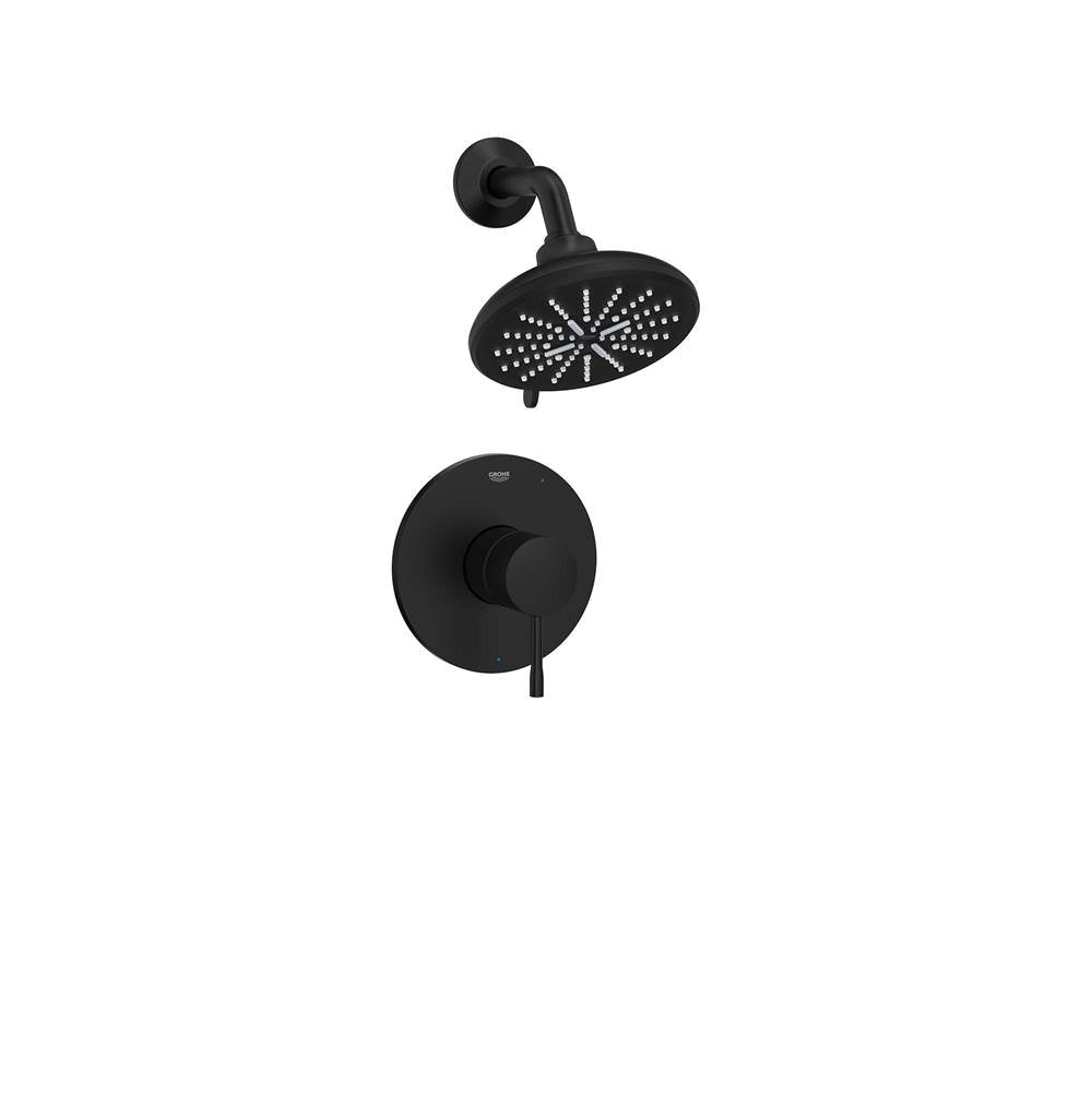 Grohe - Essence Pressure Balance Valve Shower Only Combo - Matte Black