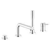 Grohe - 4-Hole Single-Handle Deck Mount Roman Tub Faucet with 1.75 GPM Hand Shower - Chrome