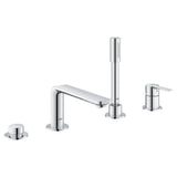 Grohe - 4-Hole Single-Handle Deck Mount Roman Tub Faucet with 1.75 GPM Hand Shower - Chrome
