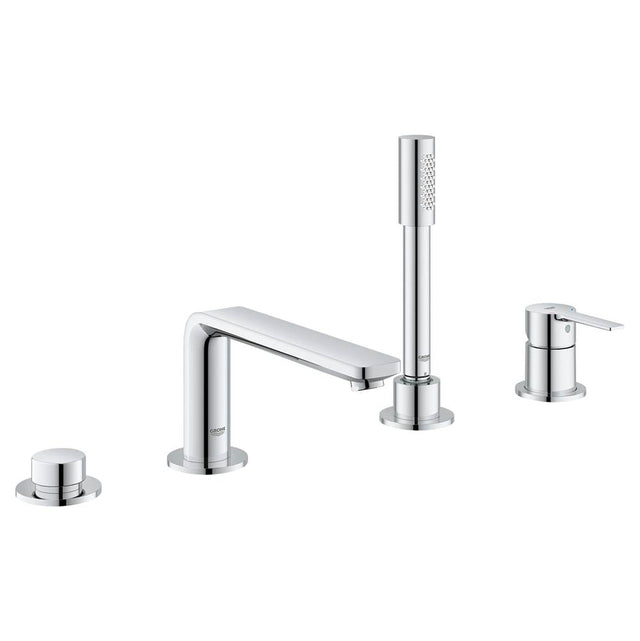 Grohe - 4-Hole Single-Handle Deck Mount Roman Tub Faucet with 1.75 GPM Hand Shower - Chrome