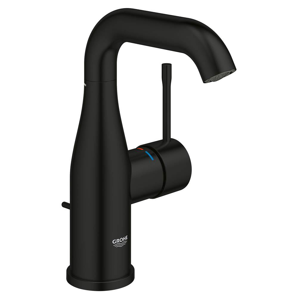 Grohe - Single Hole Single-Handle M-Size Bathroom Faucet 1.2 GPM - Matte Black