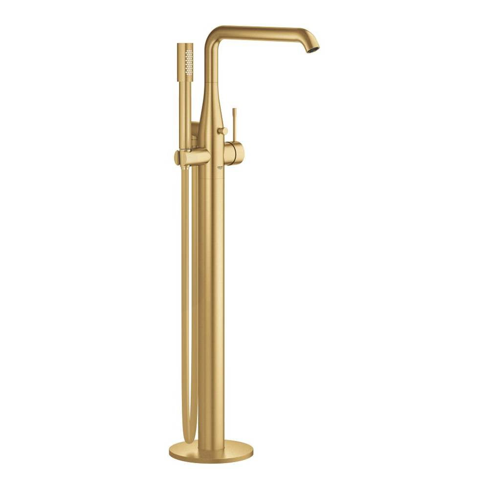 Grohe - Single-Handle Freestanding Tub Faucet with 1.75 GPM Hand Shower - Brushed Cool Sunrise