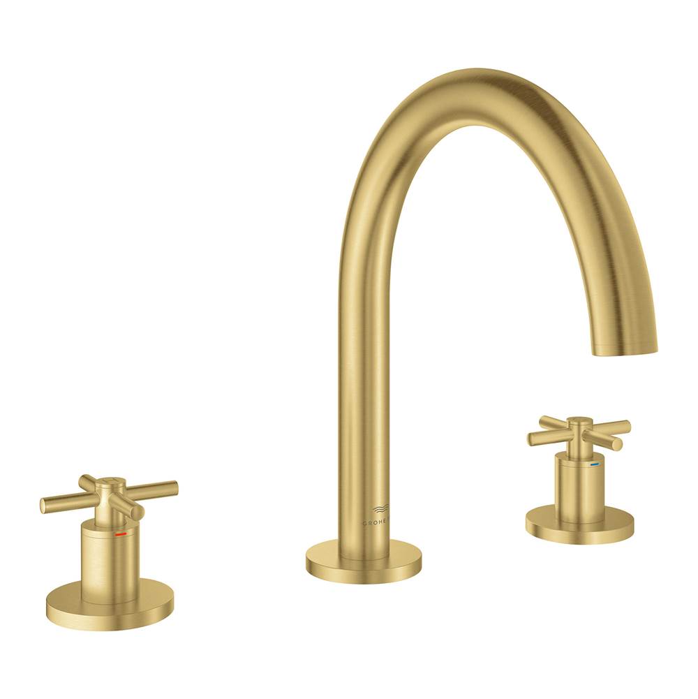 Grohe - 3-Hole 2-Handle Deck Mount Roman Tub Faucet - Brushed Cool Sunrise