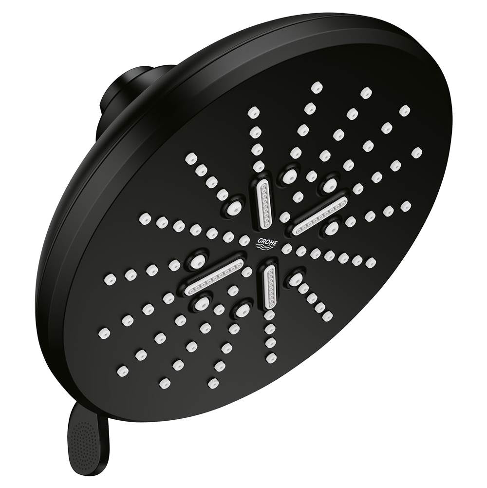 Grohe - Shower Head, 6-1/2 - 3 Sprays, 1.75gpm - Matte Black